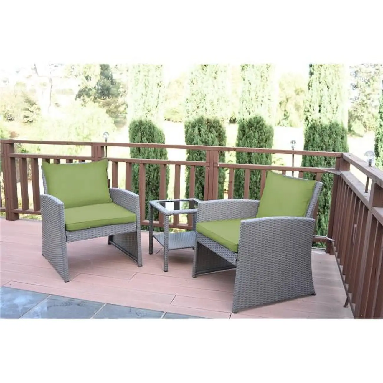 2 in. Mirabelle Bistro Set with Sage Green Cushion - 3 Pieces