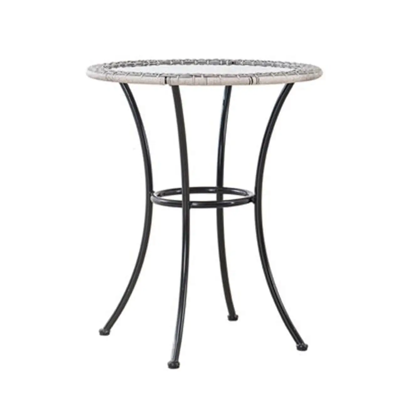 24 in. Four Seasons Courtyard Marbel Wicker Bistro Table