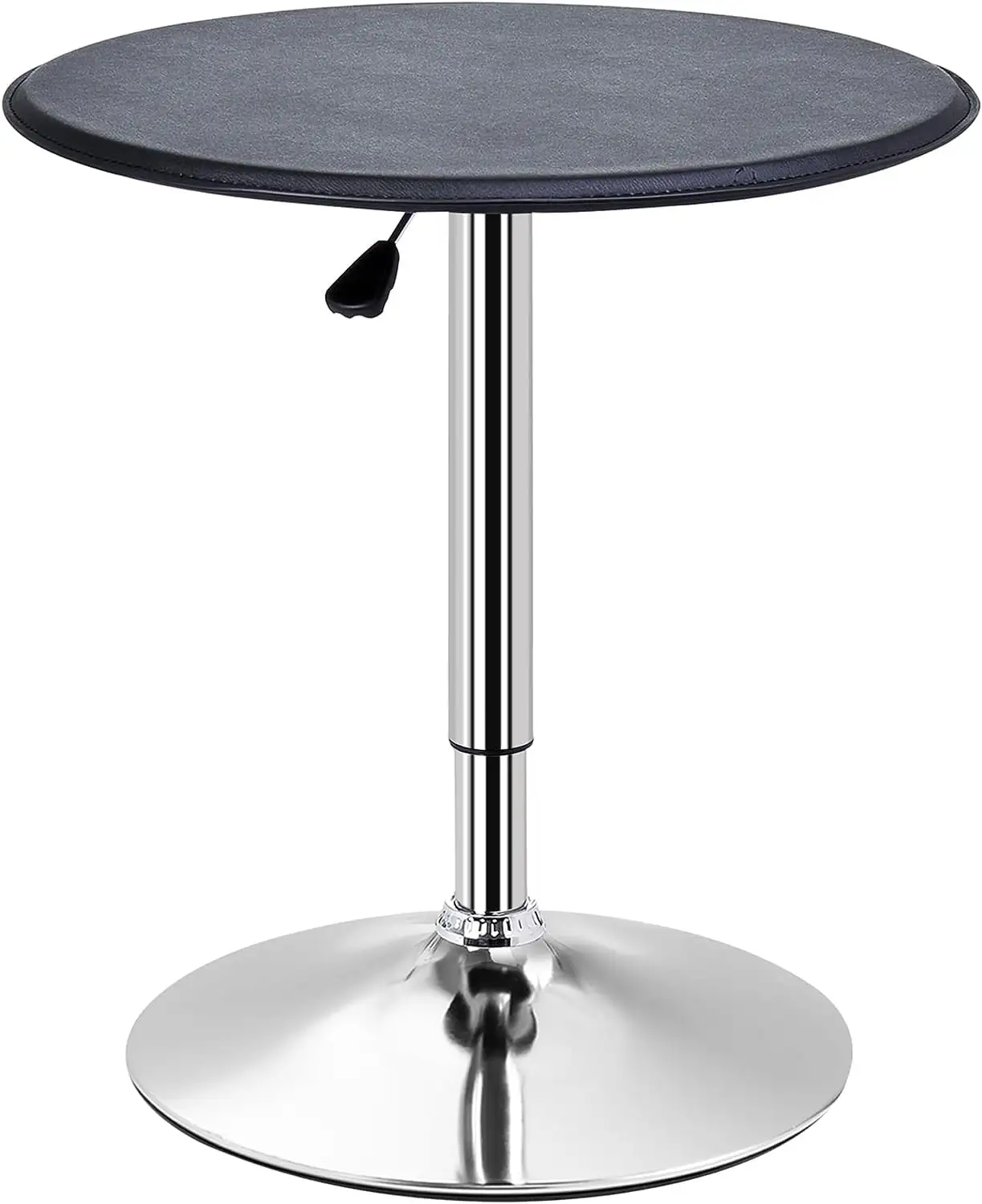 25 Classic Round Adjustable Faux Leather Chrome Standing Bistro Table