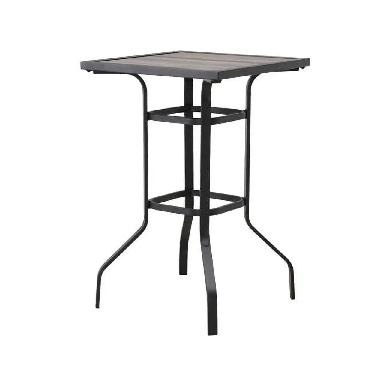 25 in. Square Metal Outdoor Bistro Table. Brown & Black