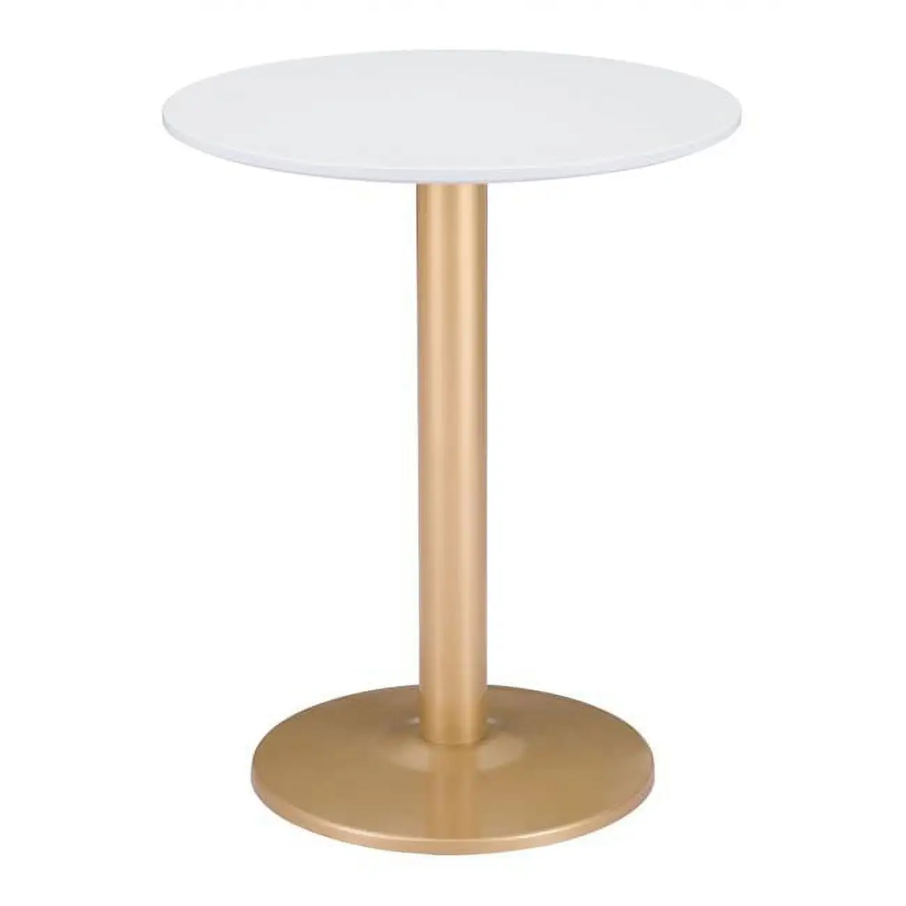 29.5 x 23.6 x 23.6 in. Gold & White Pedestal Bistro Table