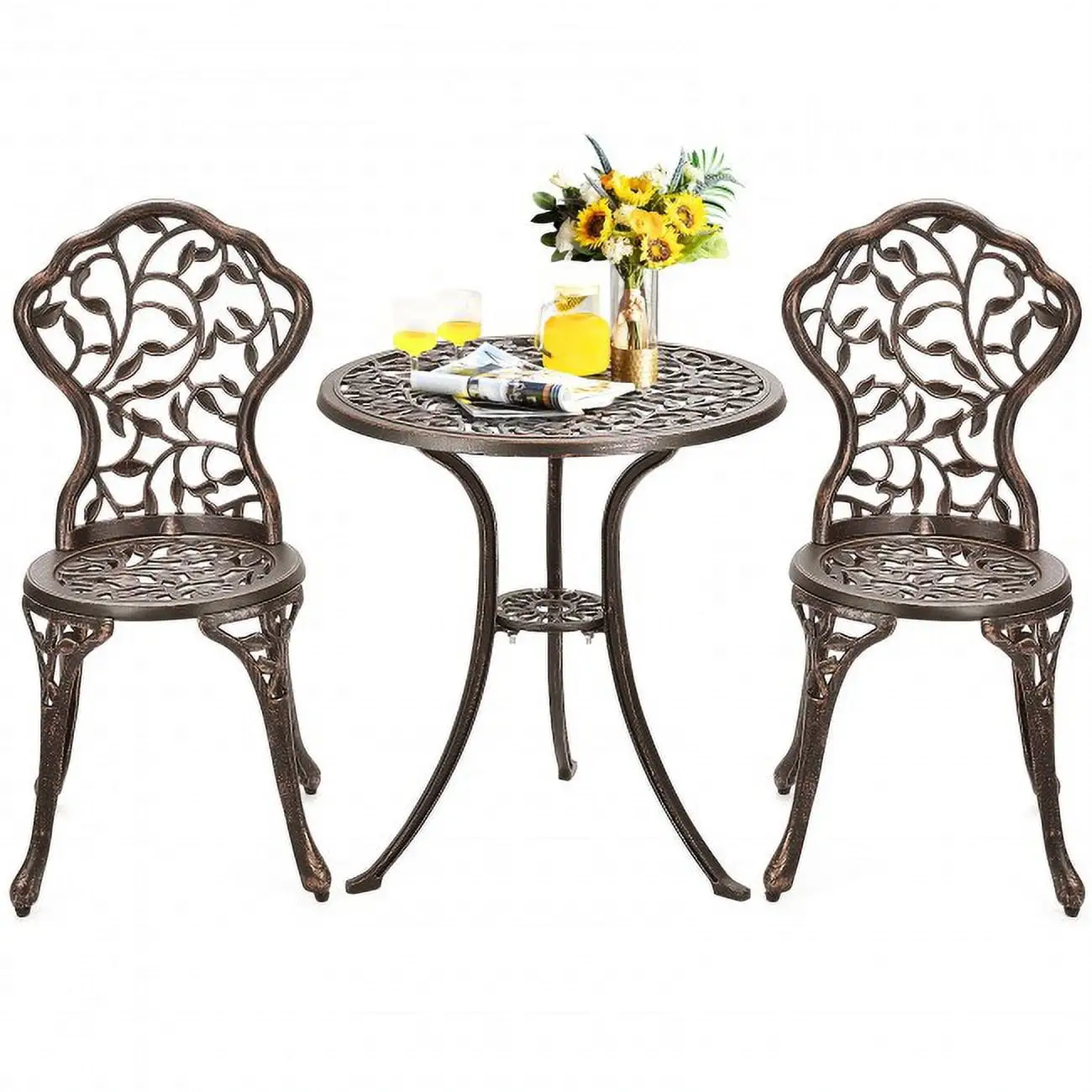 3 Pcs Cast Aluminum Bistro Set