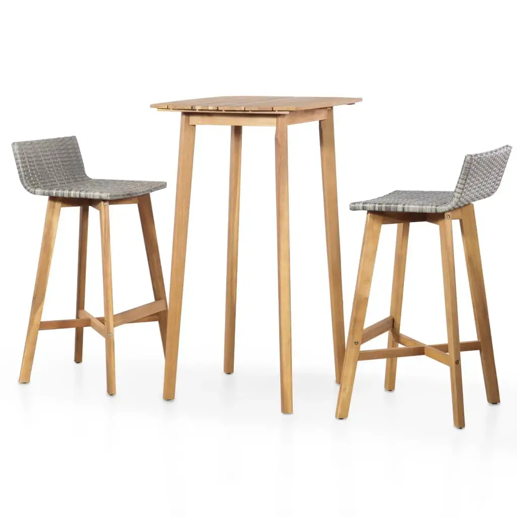 3 Piece Bistro Set Solid Acacia Wood