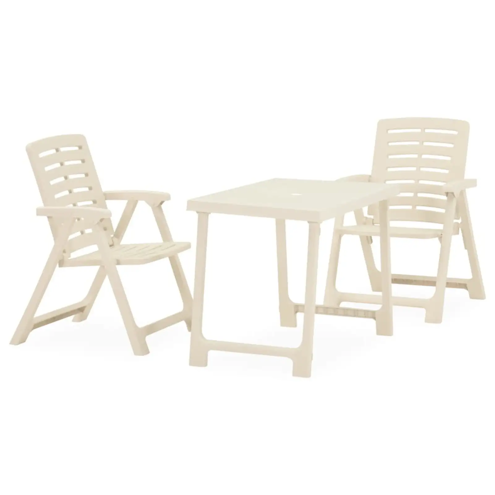 3 Piece Folding Bistro Set White