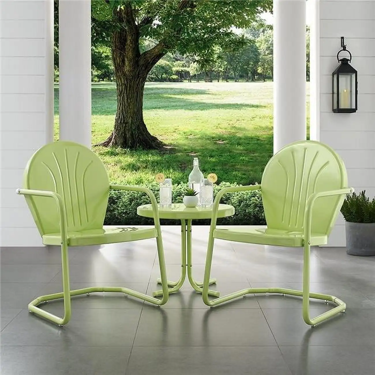 3 Piece Griffith Metal Outdoor Conversation Seating Set - Key Lime