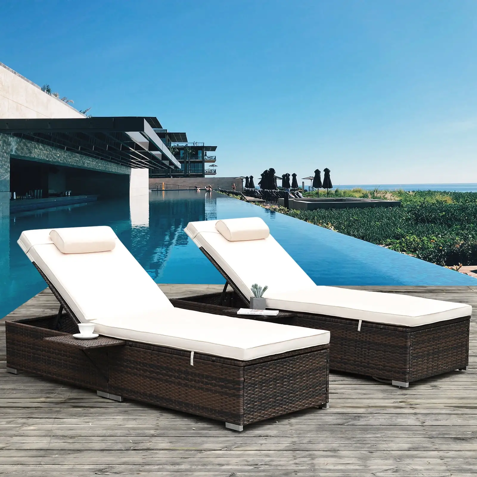 3 Piece Patio Bistro Conversation Set with Side Table. Acapulco All-Weather PE Rattan Chair Set.Flexible Rope Furniture Outdoor with Coffee Table.for Garden.Backyard.Balcony or Poolside(Black)