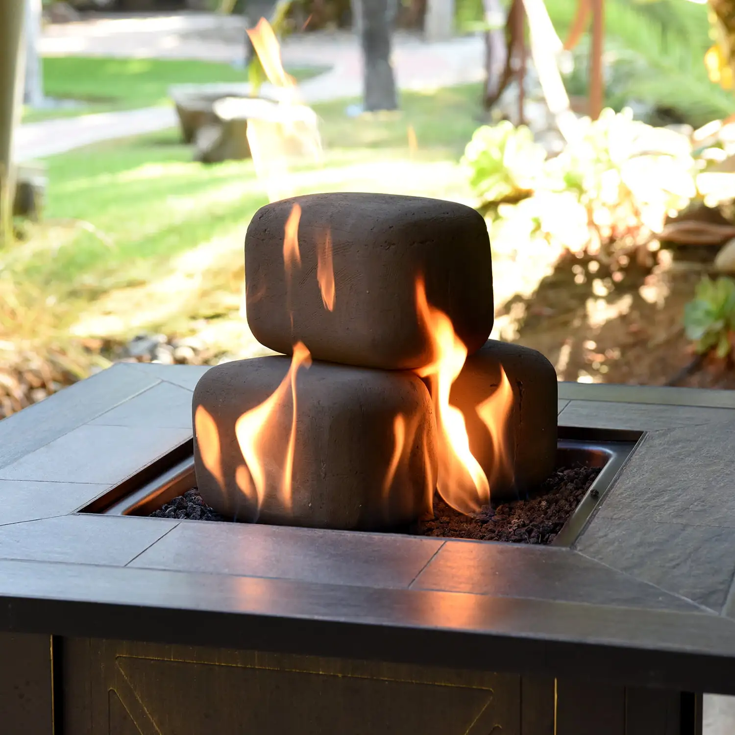 Charcoal Gray. Ceramic Fire Rectangles | 4 Set of 14