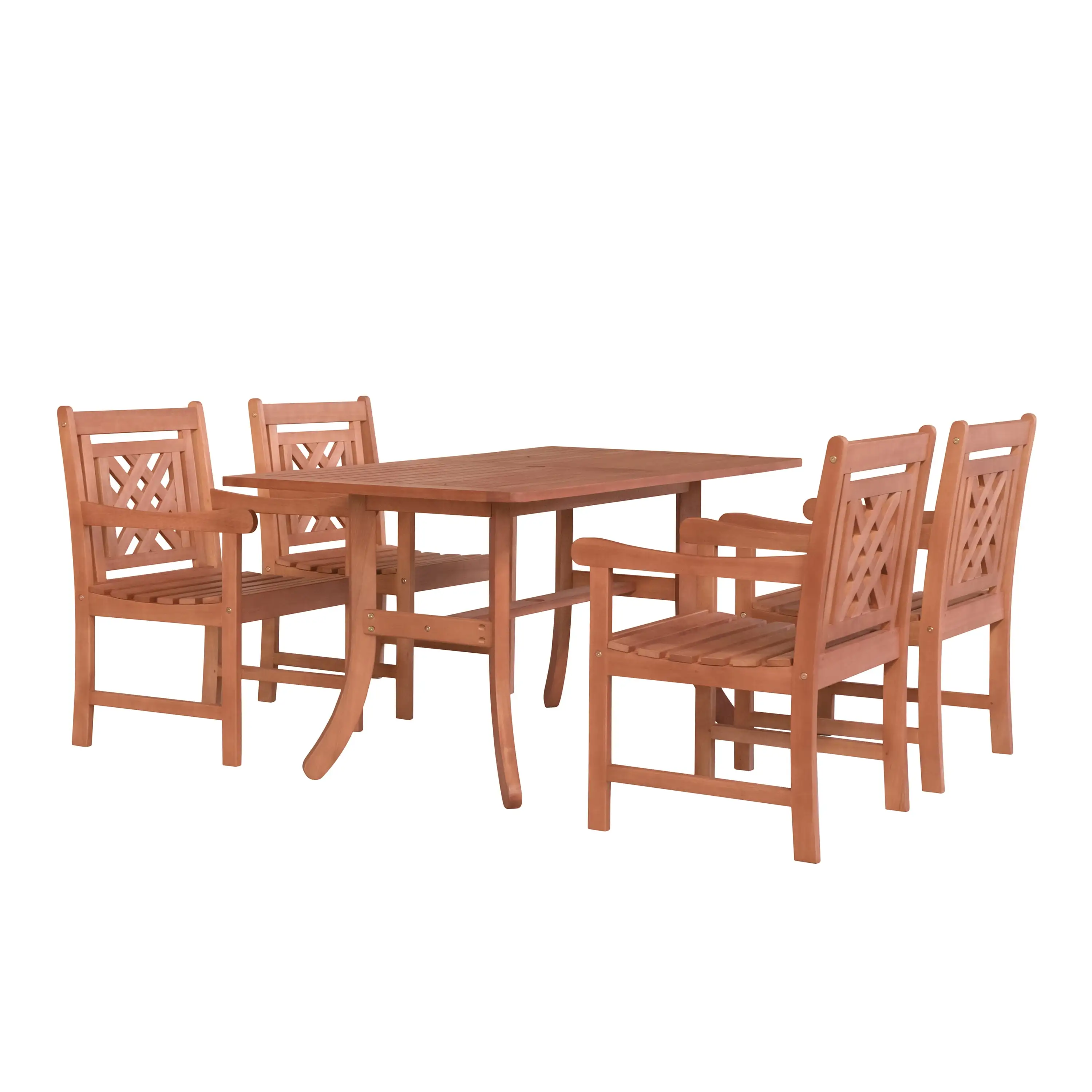 5-Pc Outdoor Patio Dining Set with Curving Leg Table