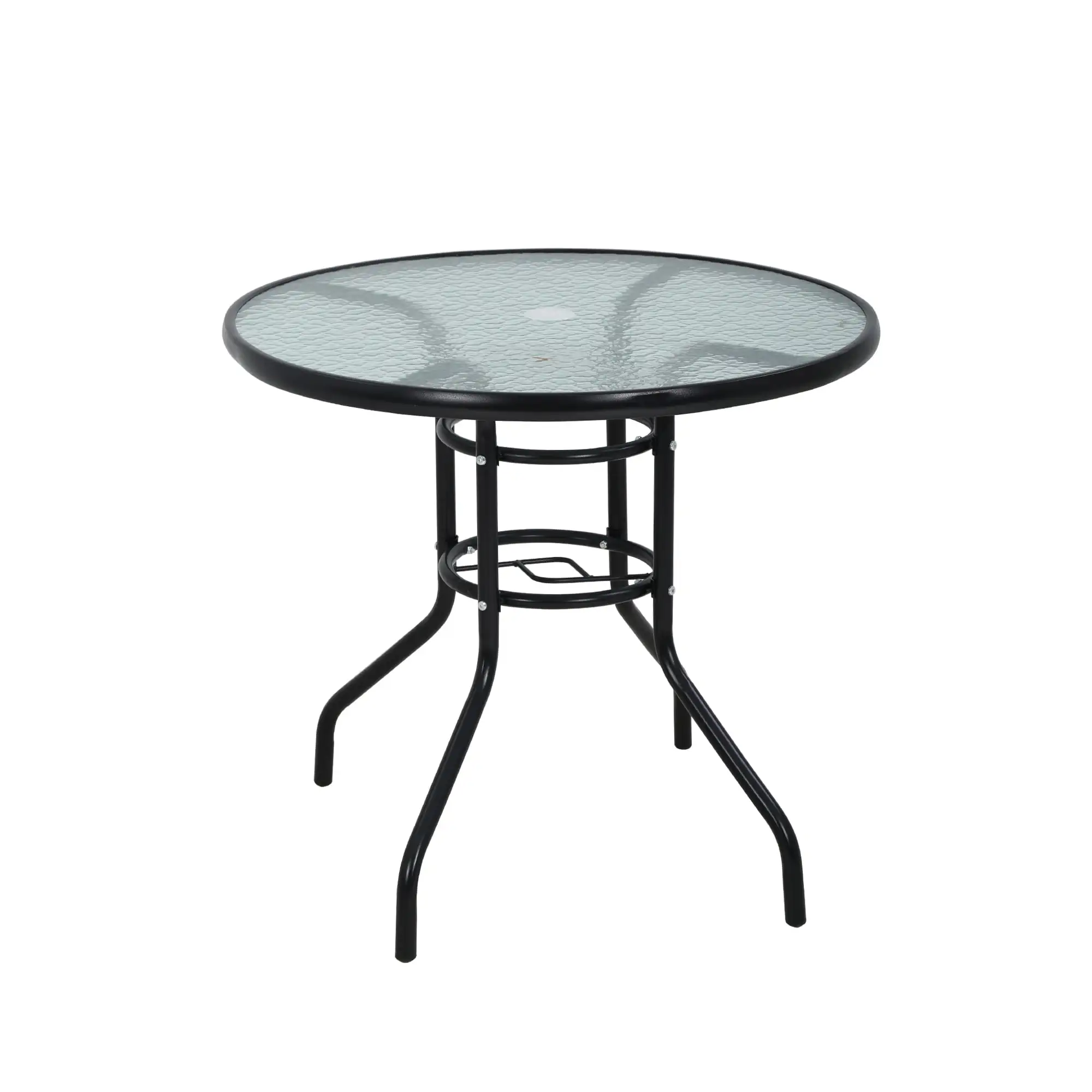 Sunshine Wheat. 32''Patio Table. Dark Brown Round Tempered Glass Metal Table. Outdoor Patio Table Bistro Table Outdoor Table Small Patio Table.