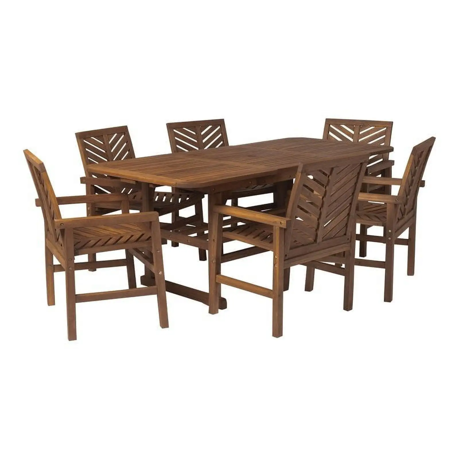 7-Piece Extendable Outdoor Patio Dining Set - Dark Brown