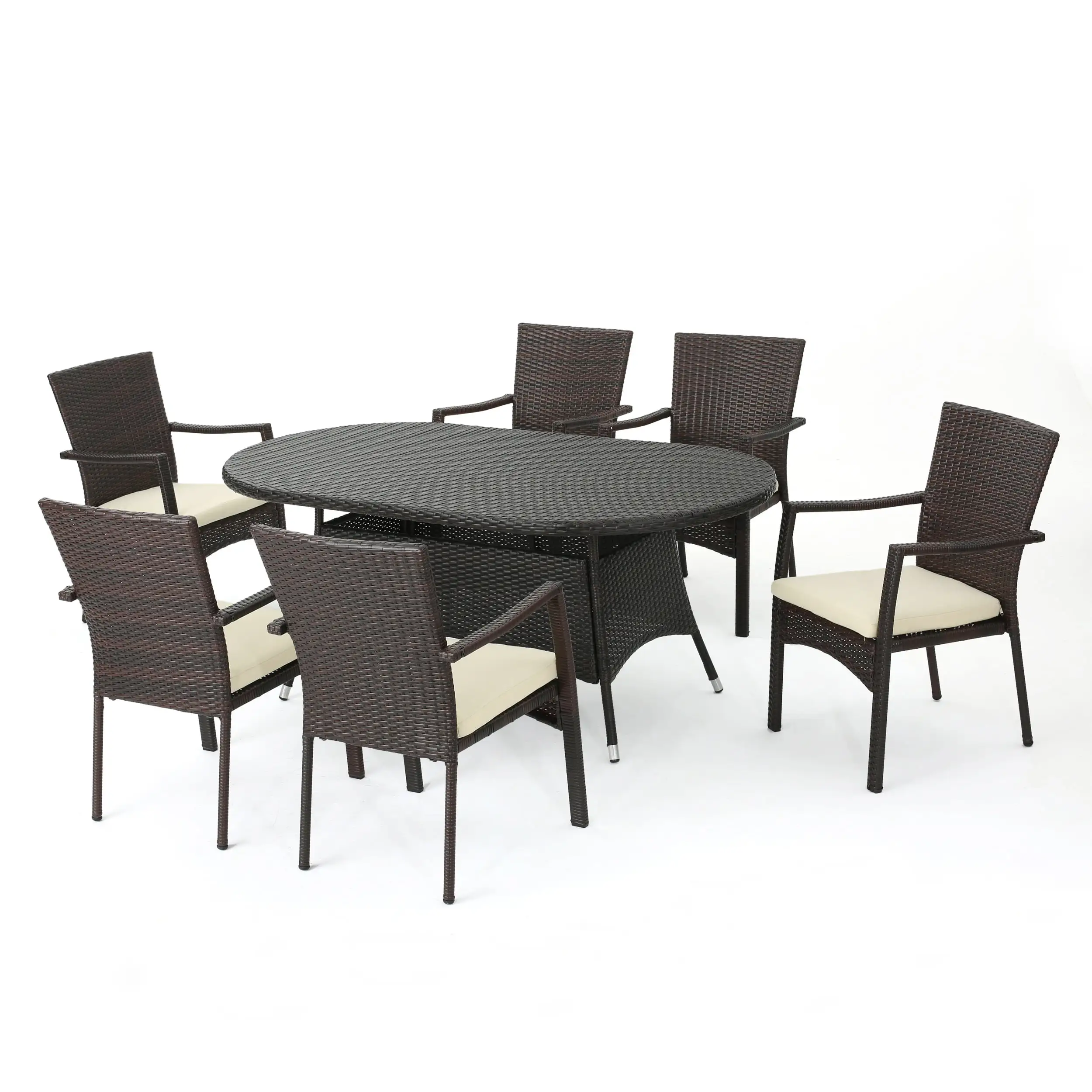 Mckinley 7 Piece Outdoor Wicker Dining Set