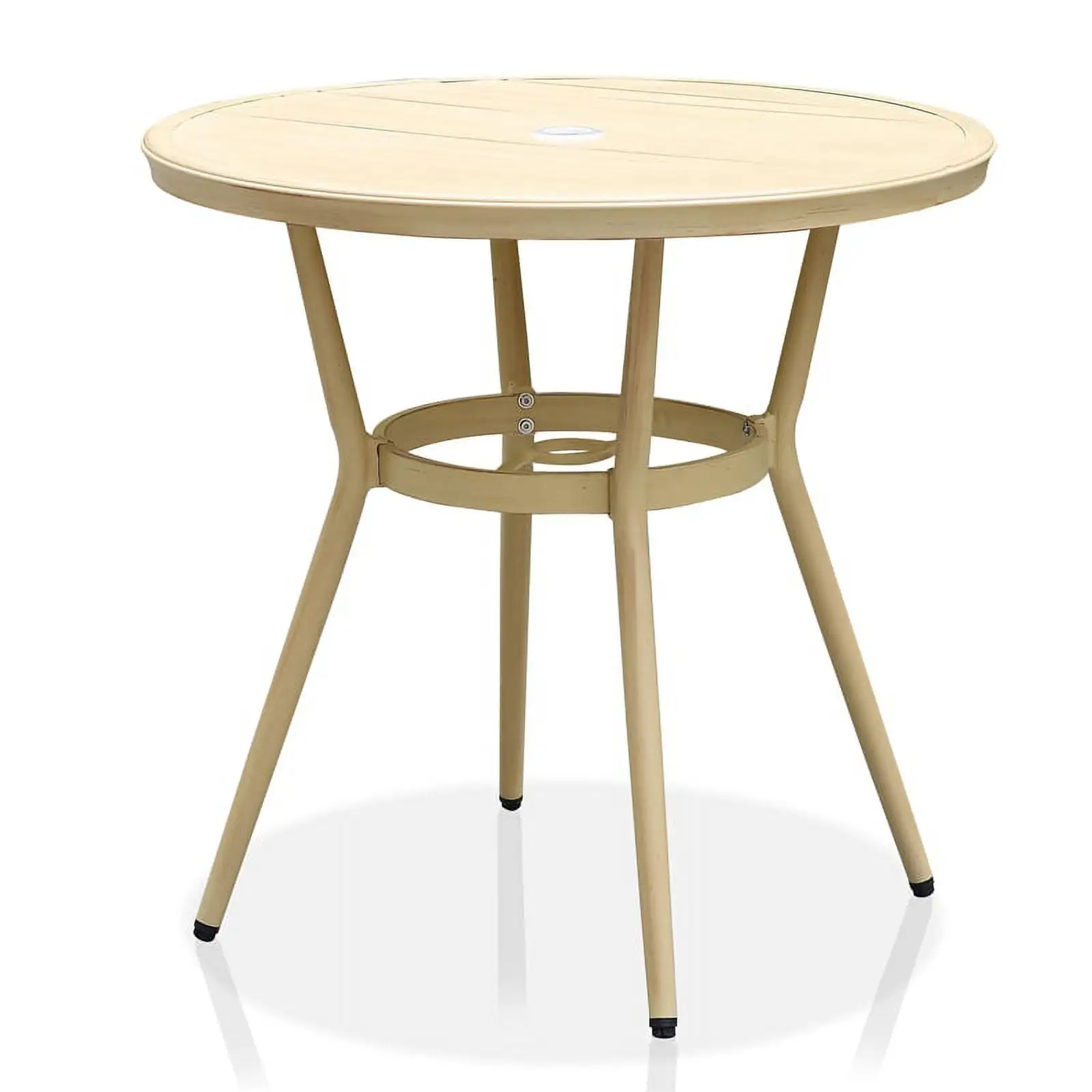 Afuera Living 31.5W Aluminum Round Patio Bistro Table Natural Tone