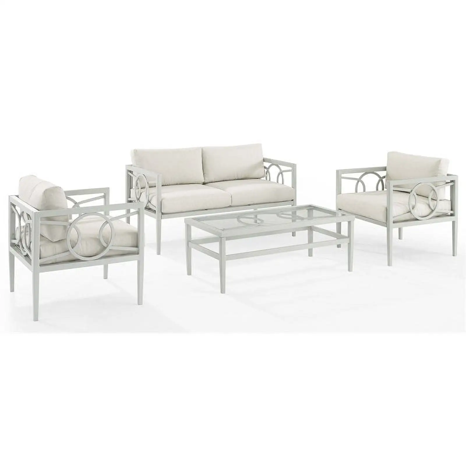 Afuera Living 4-piece Metal Outdoor Conversation Set in Gray