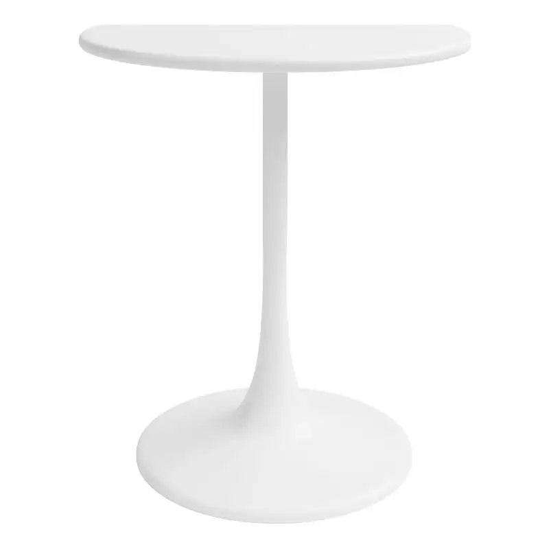 Afuera Living Mid-Century Steel 24 Outdoor Bistro Table in White