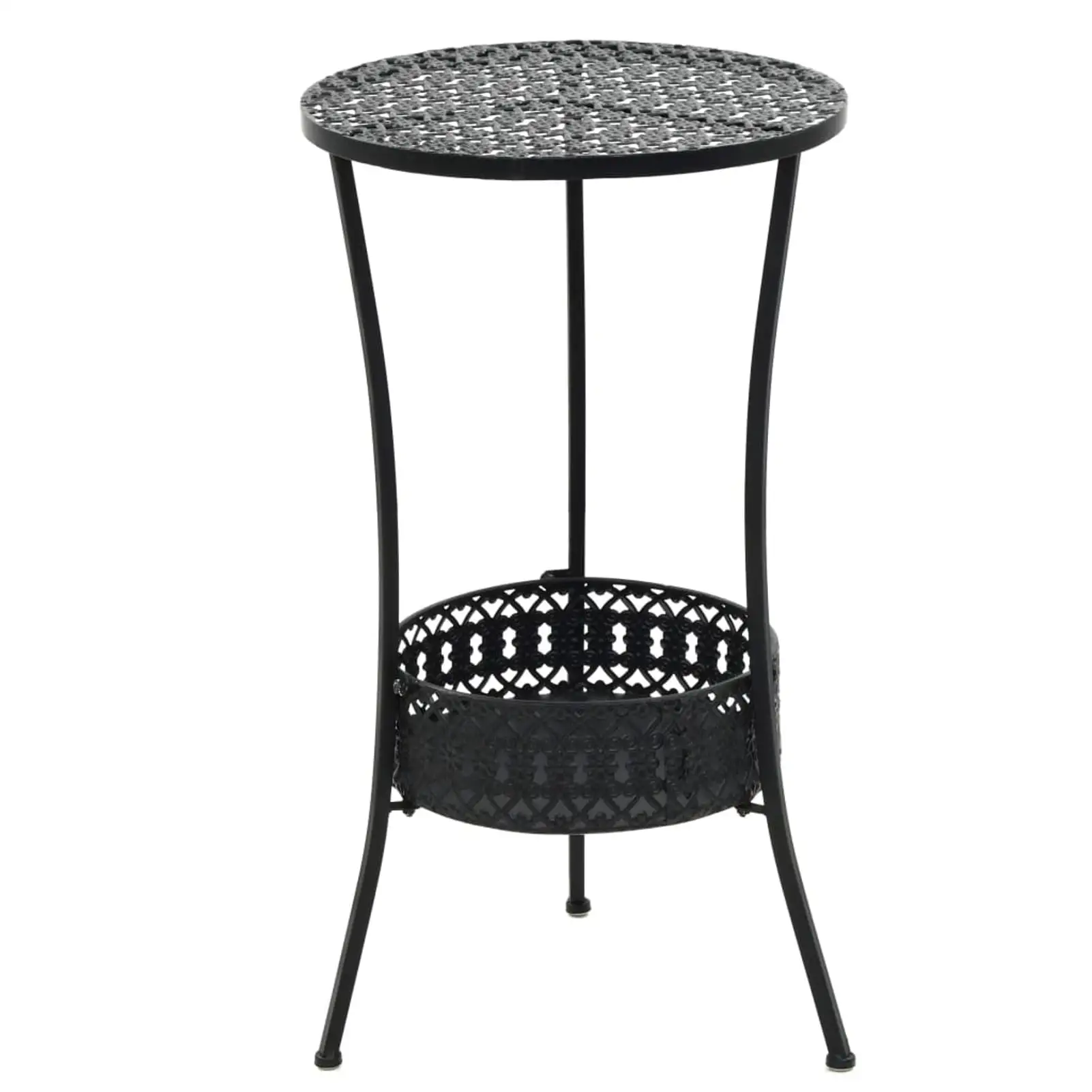 Aibecy Bistro Table Black 15.7x27.5 Metal