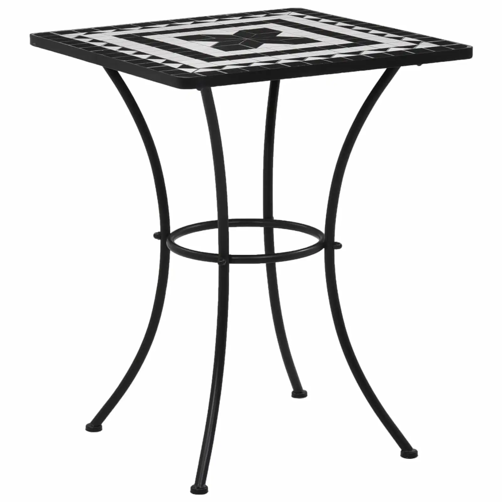 Aibecy Bistro Table Black and White 23.6 Ceramic