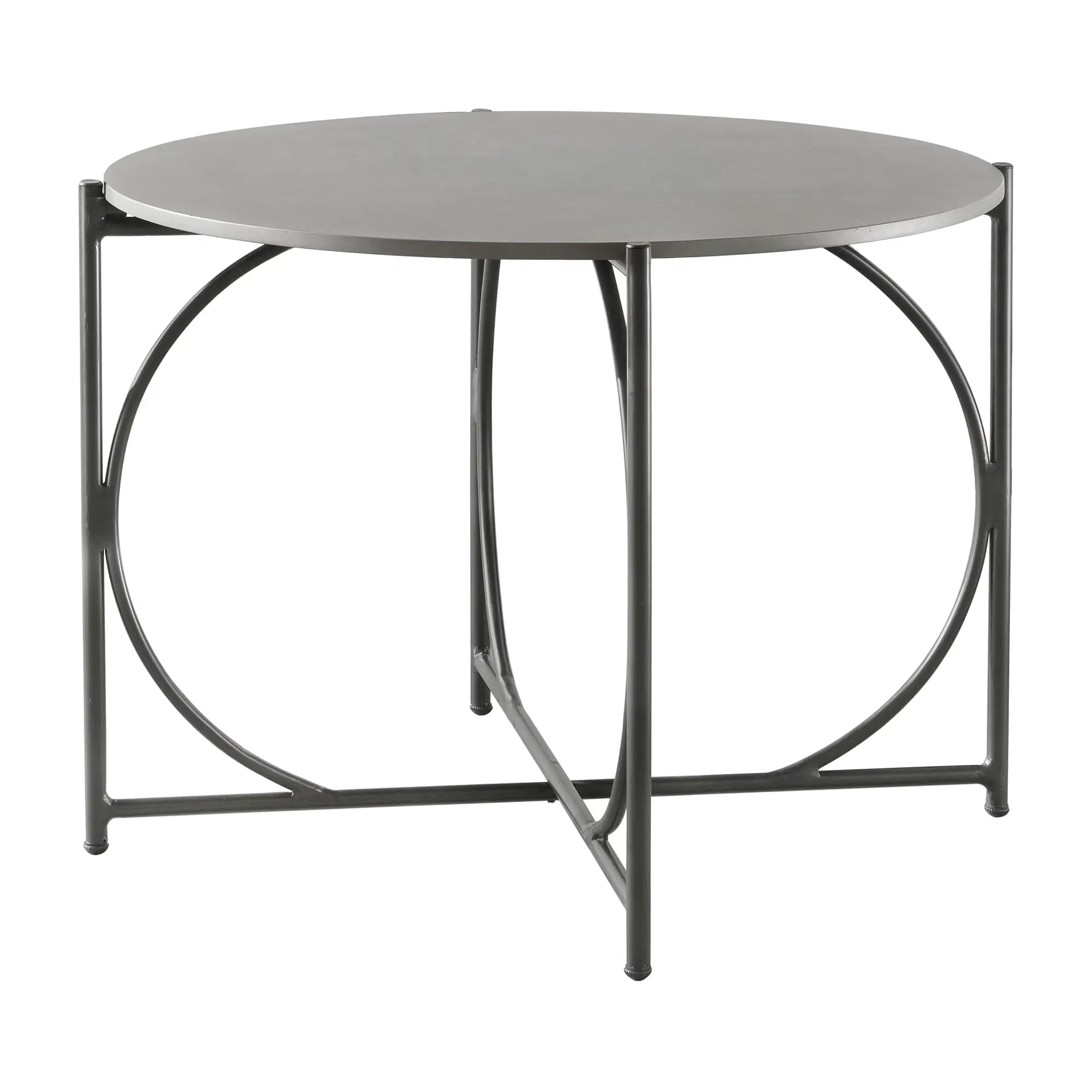 Alaterre Alburgh Outdoor 42 x 42 x 30 Round Aluminum Bistro Table. White/Black