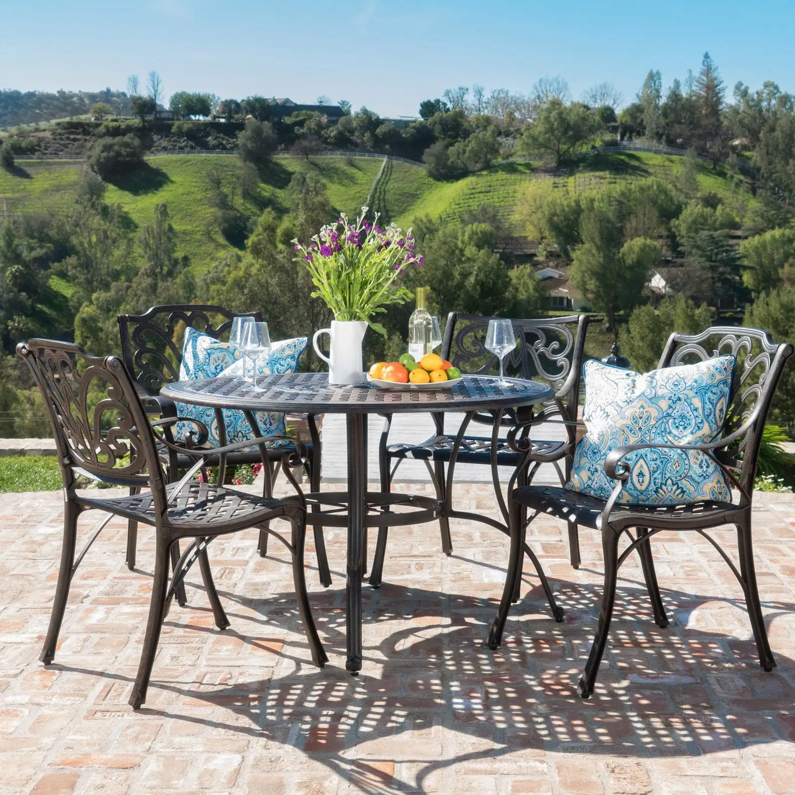 Alfresco Aluminum 5 Piece Patio Dining Set