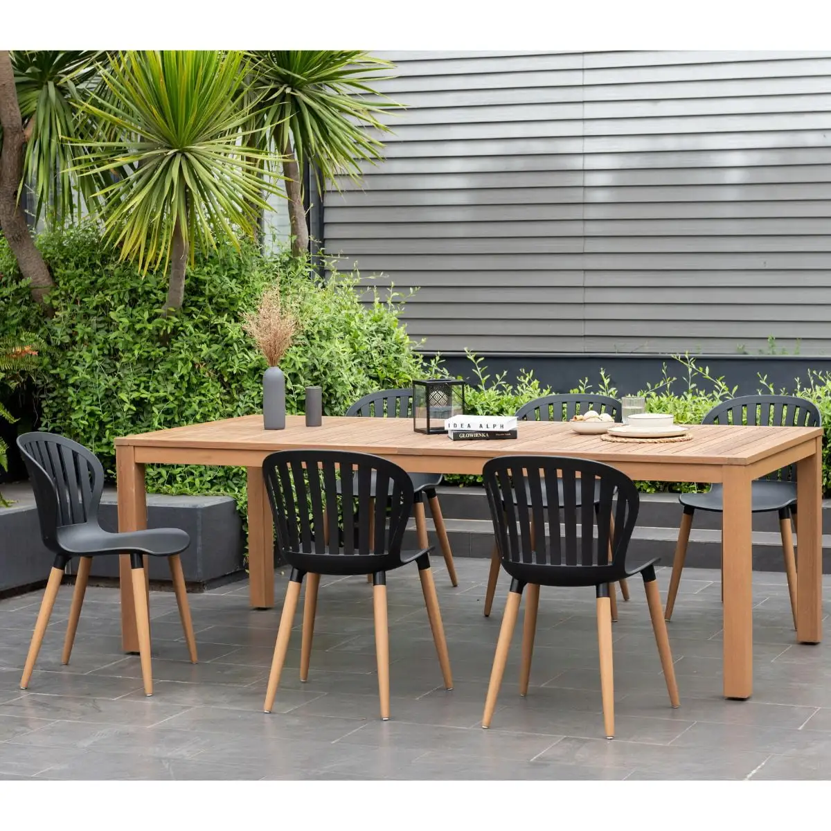 Amazonia Brighton 7-Piece FSC Teak Finish Wood Rectangular Patio Dining Set