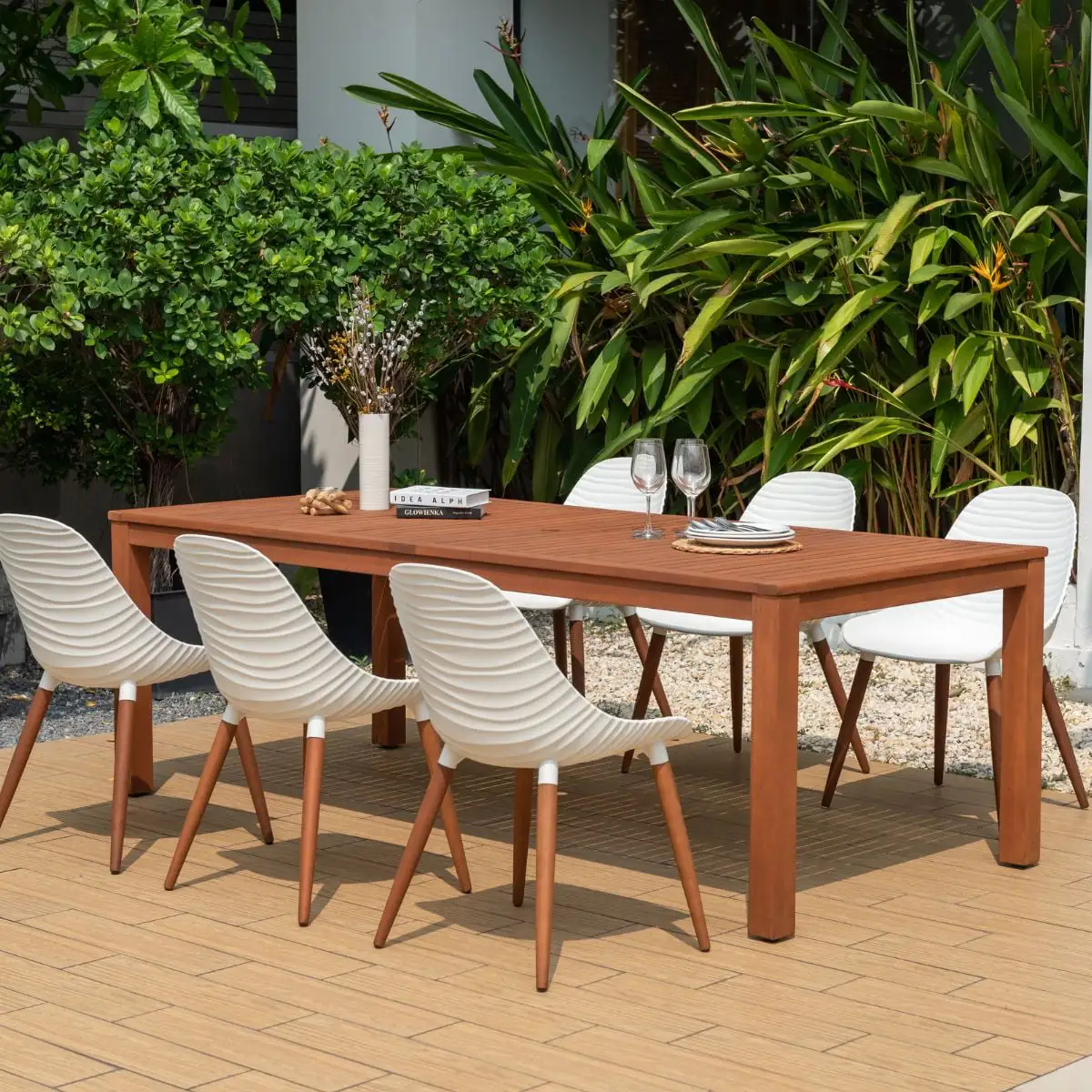 Amazonia Di Como 7-piece. 100% FSC Certified Wood. Outdoor Patio Dining Set