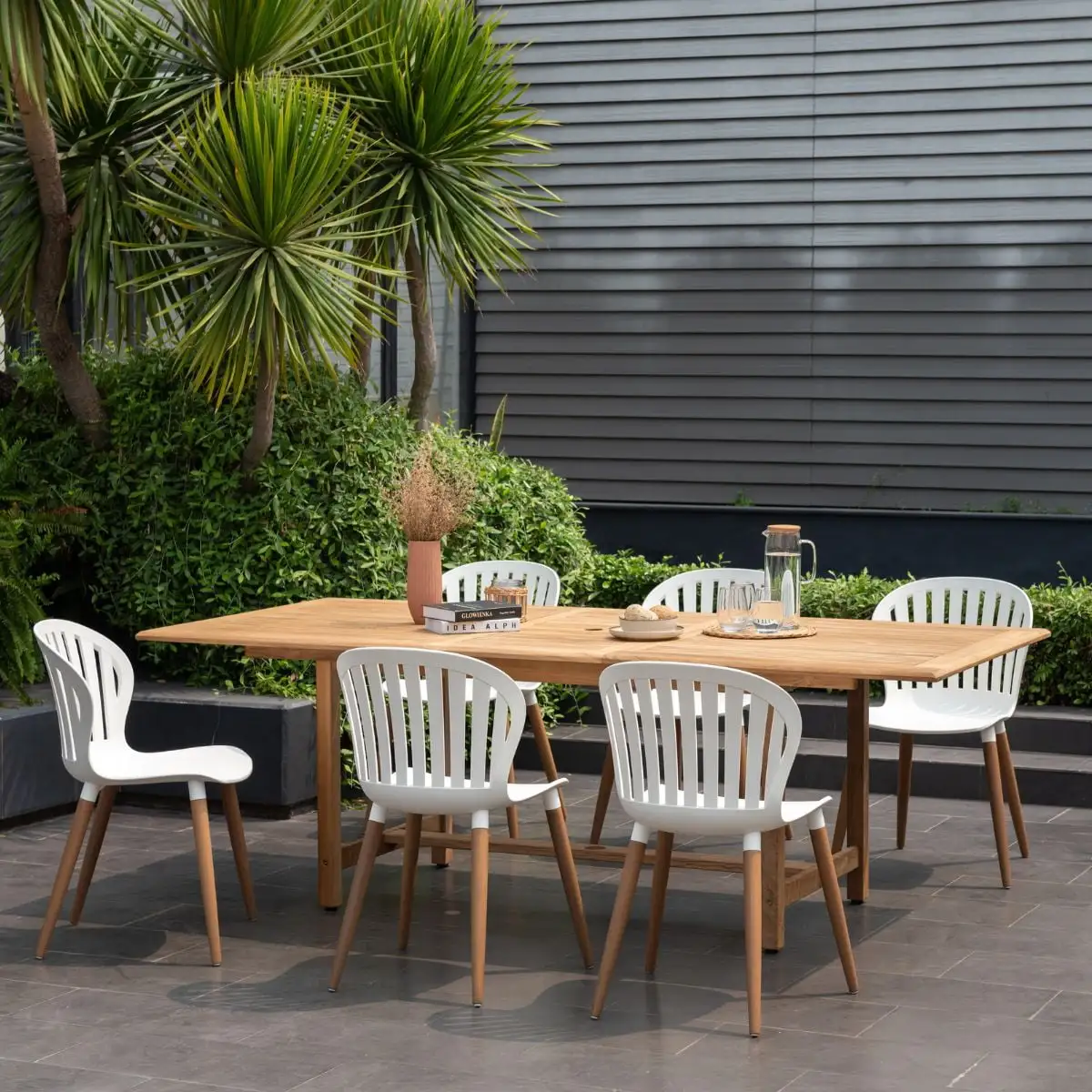 Amazonia Sydney 7-Piece 100% FSC Teak Wood Rectangular Patio Dining Set