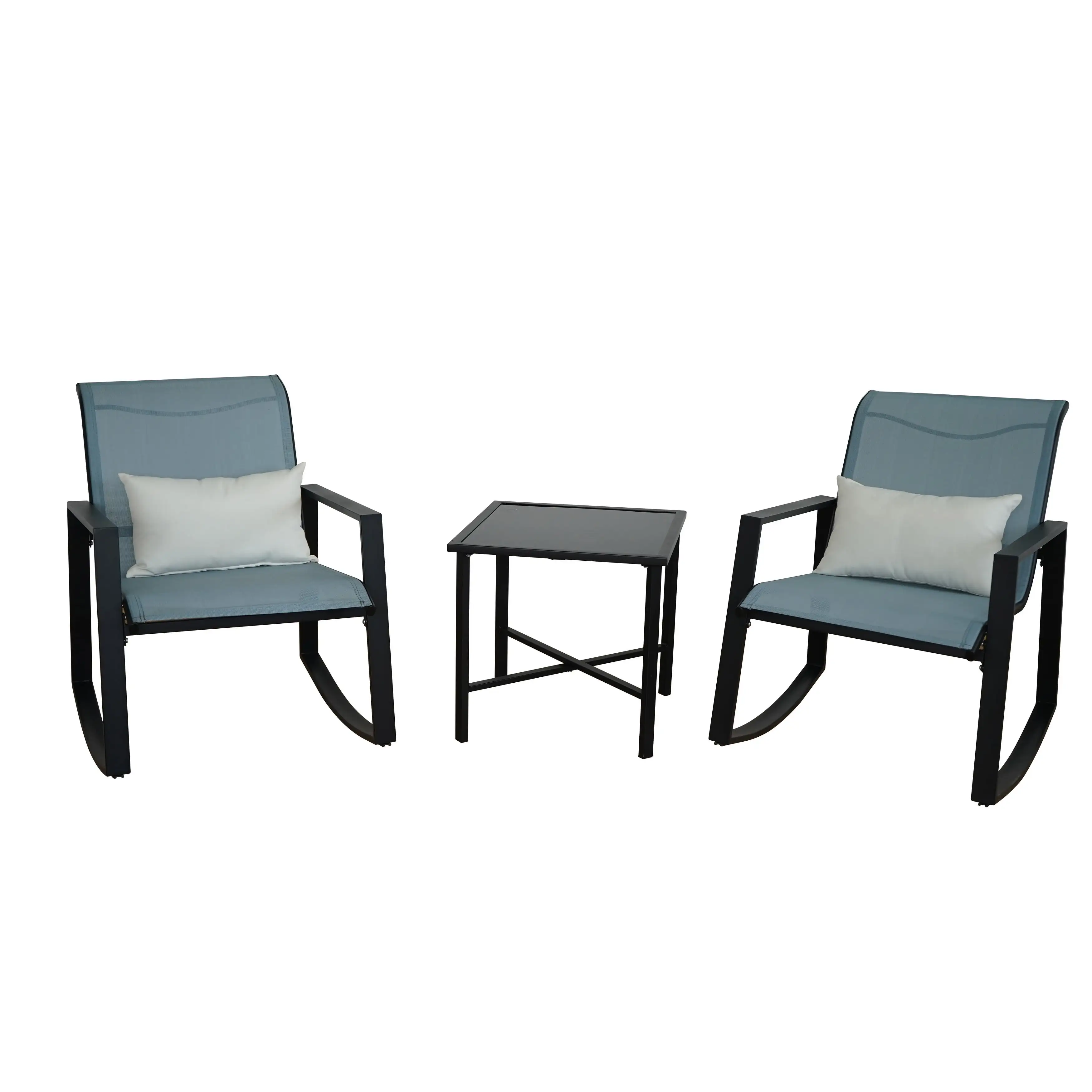 BOND Oceanside 3 Pc Outdoor Steel Rocking Bistro Set