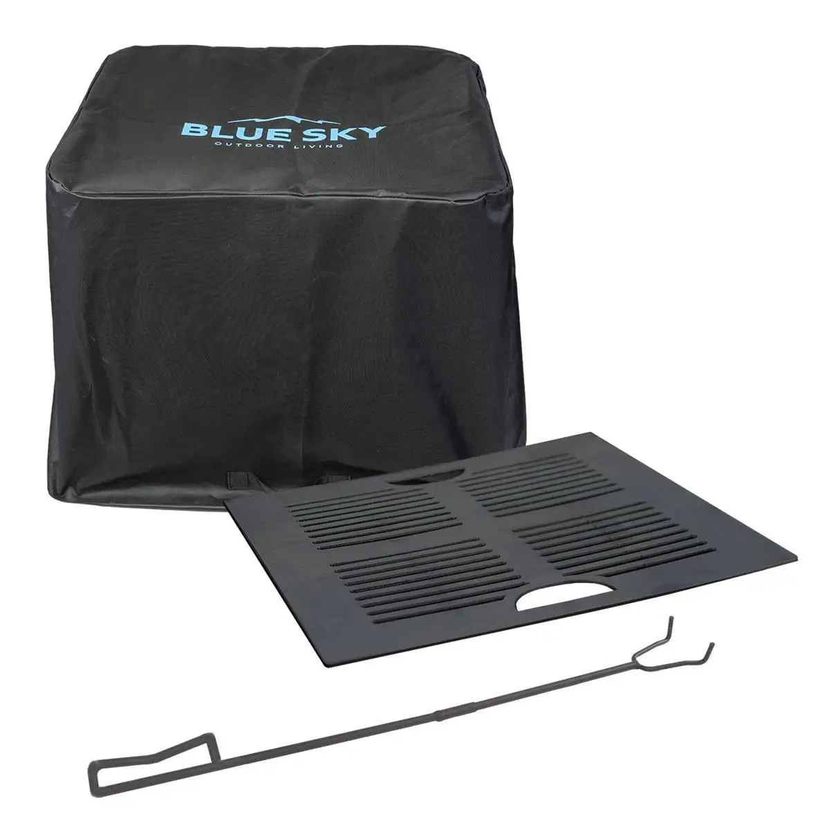 Blue Sky Outdoor Living Badlands 3-Piece Fire Pit Accessory Pack with Cover. Grate. and Poker. Black