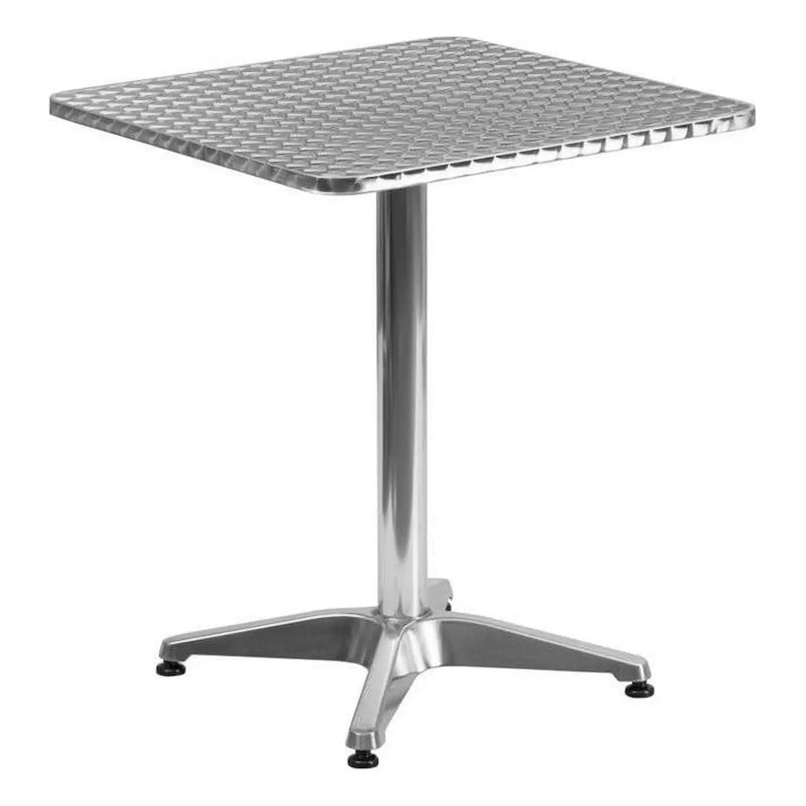 Bowery Hill Aluminum 23.5 Square Bistro Stainless Steel Table Gray