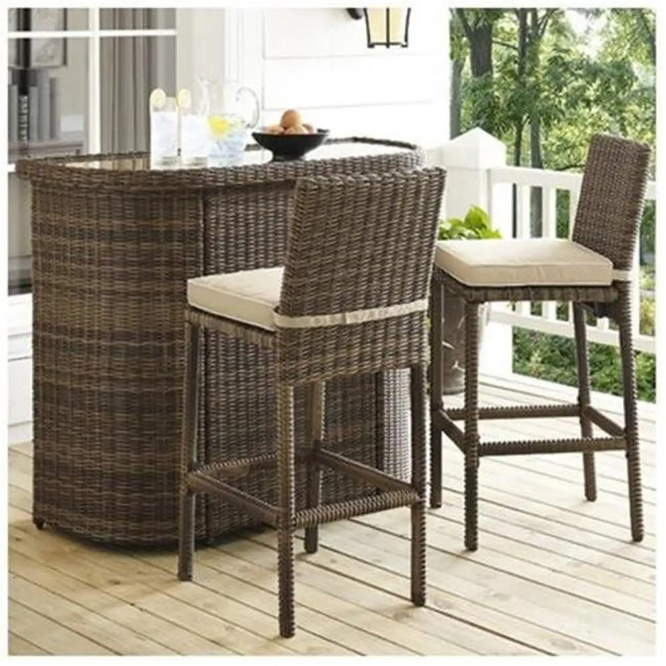 Bradenton Outdoor Wicker Bar Set - 3 Piece