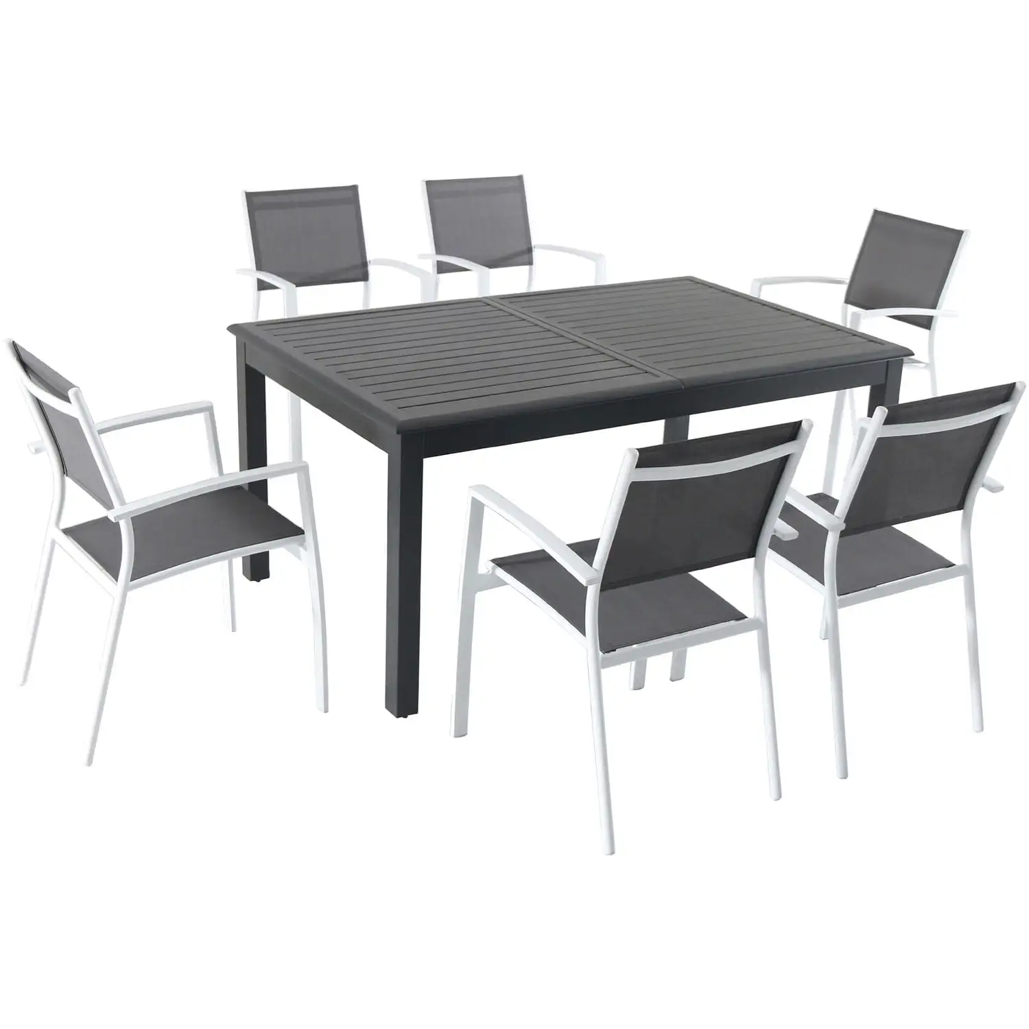 Cambridge Turner 7-Piece Expandable Dining Set with 6 Sling Dining Chairs and a 40 x 94 Table