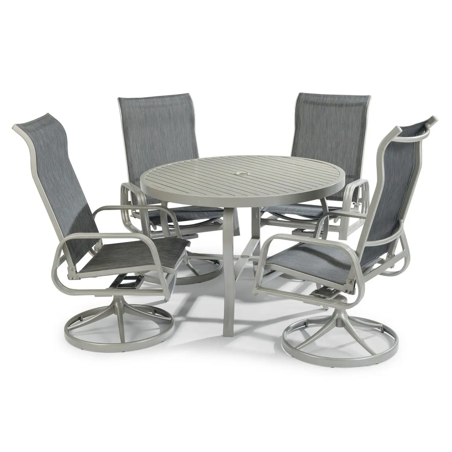 Captiva Gray Aluminum 5 Piece Outdoor Dining Set