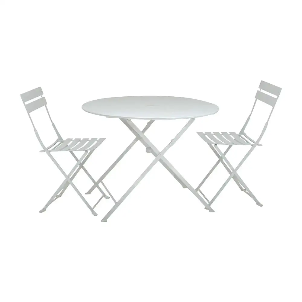 Carolina Classics 30 Round Bistro Table 3pc Set in White