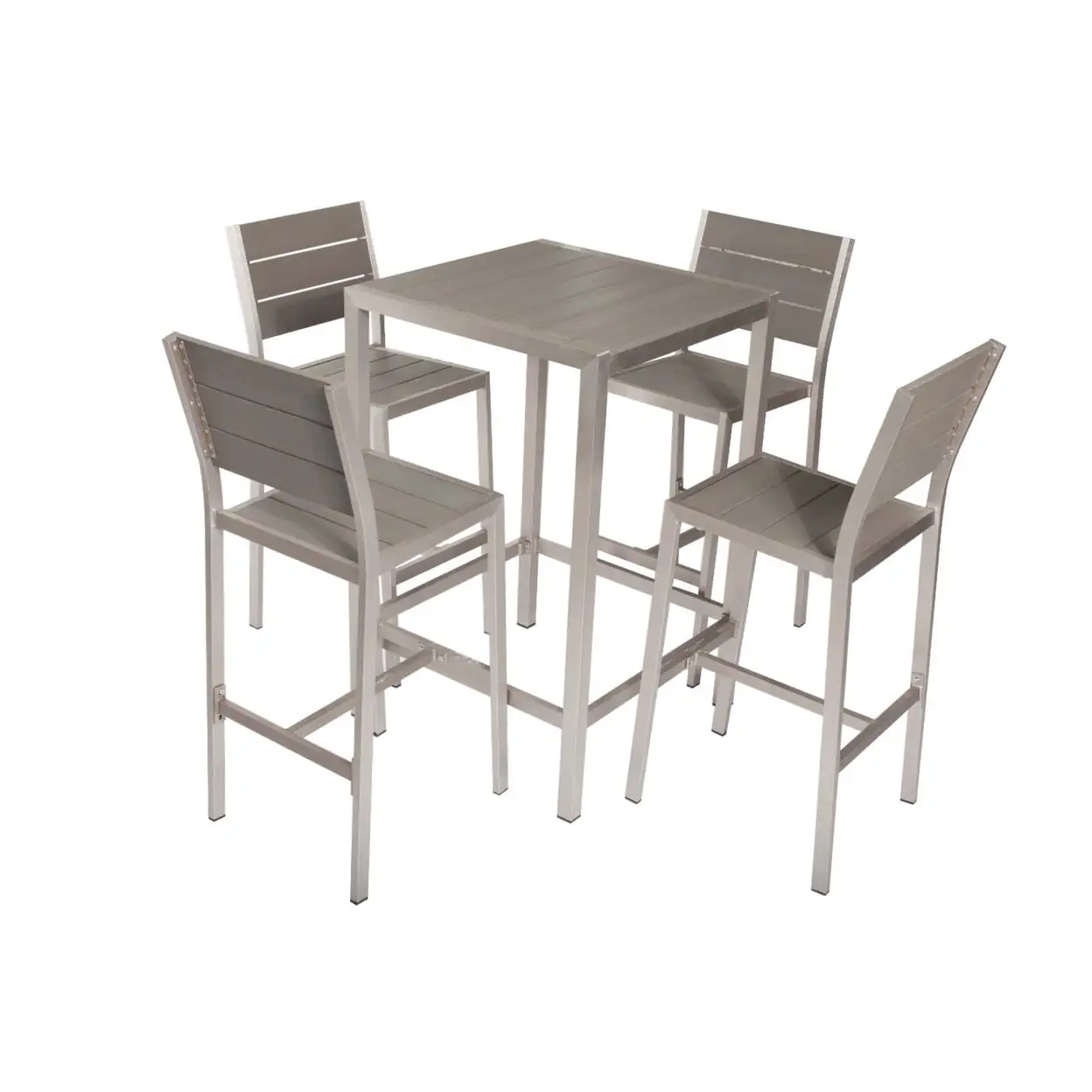 Chicly Classy Anodized Aluminum 5piece Bar Set. Gray- Saltoro Sherpi