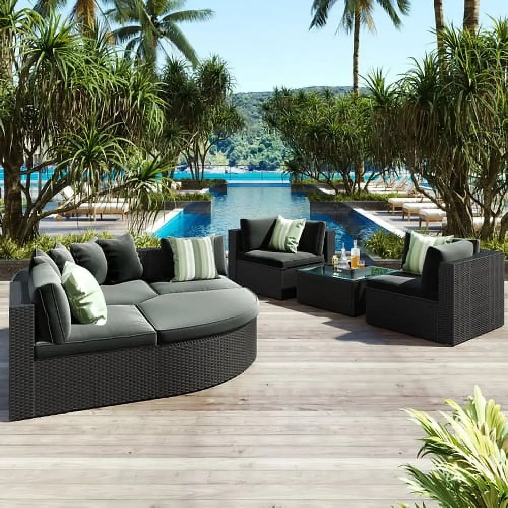 Churanty 7 Pieces Outdoor Wicker Sofa Set.Rattan Conversation Sofa for Patio Garden