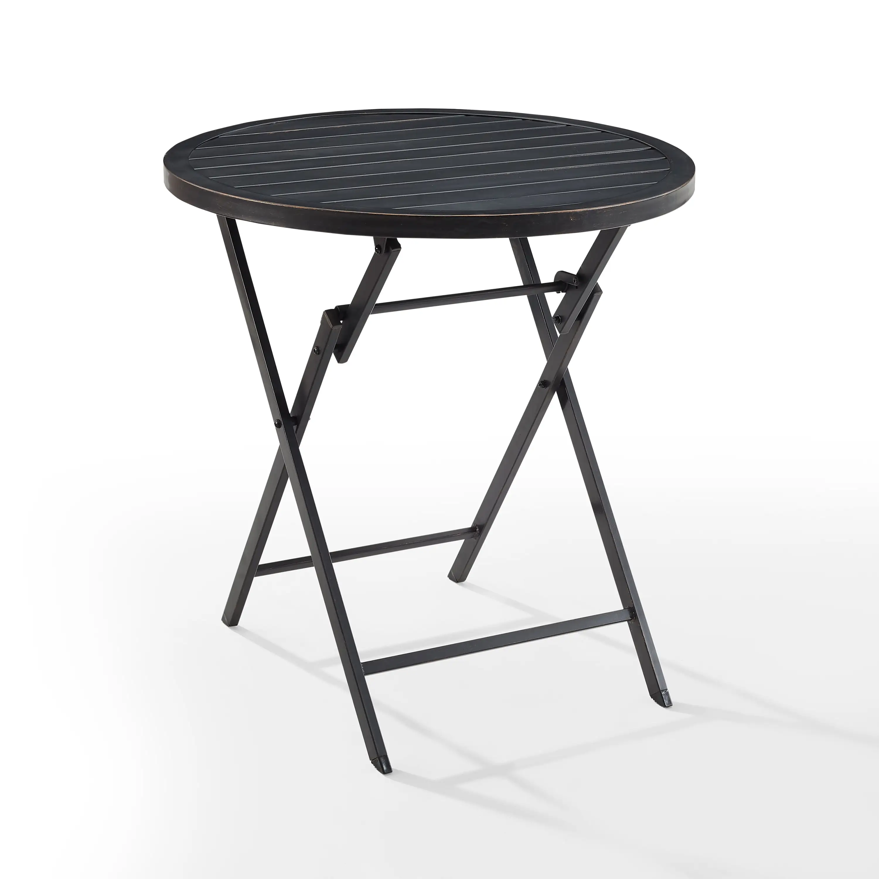 Crosley Furniture Kaplan Round Metal Patio Bistro Table in Oil Rubbed Bronze