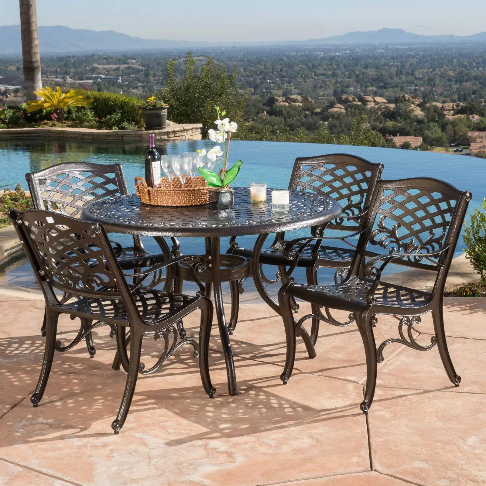 Firenze 5 Piece Aluminum Patio Dining Set