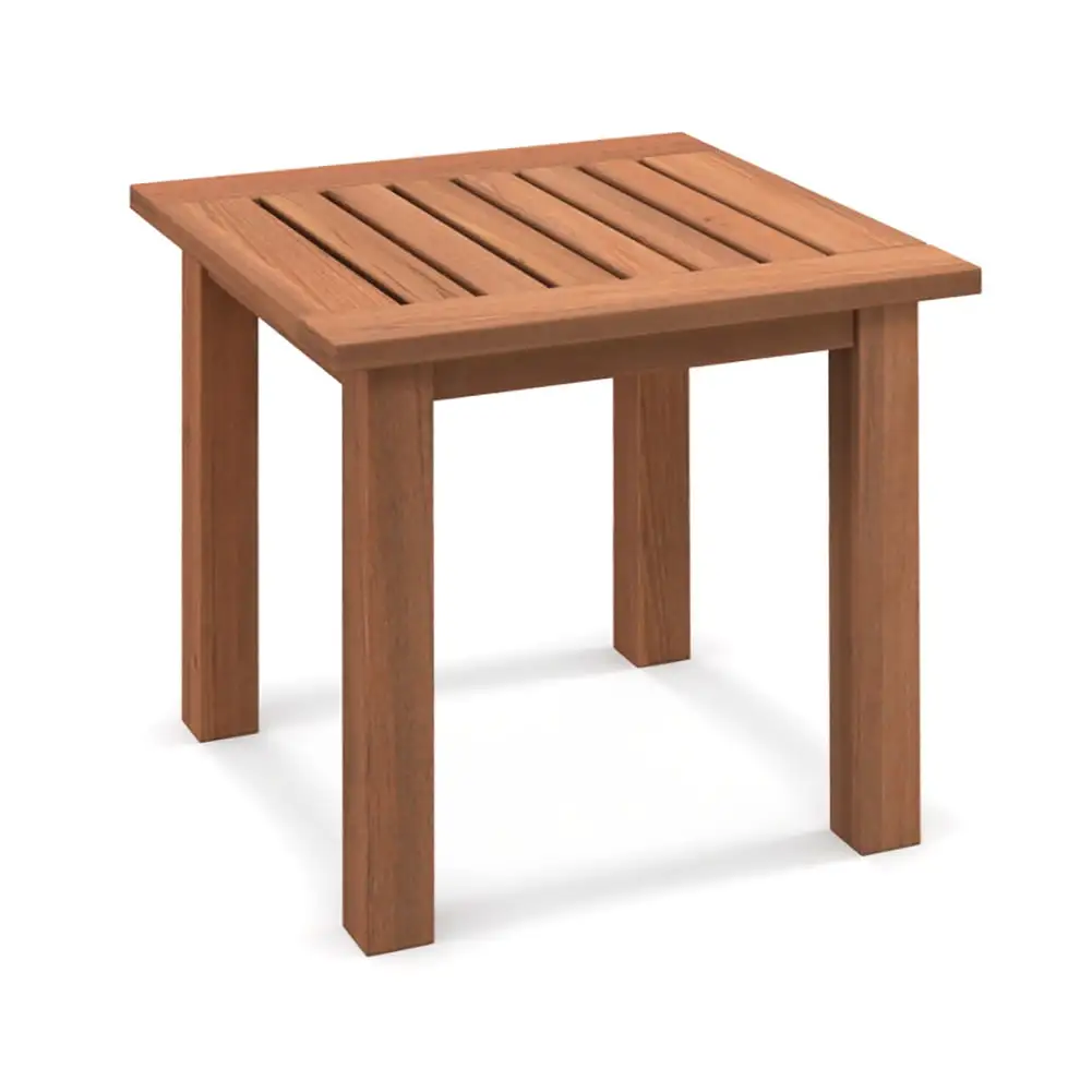 GVN Patio Hardwood Square Side Table with Slatted Tabletop. Patio Coffee Bistro Table for Outside Patio. Square