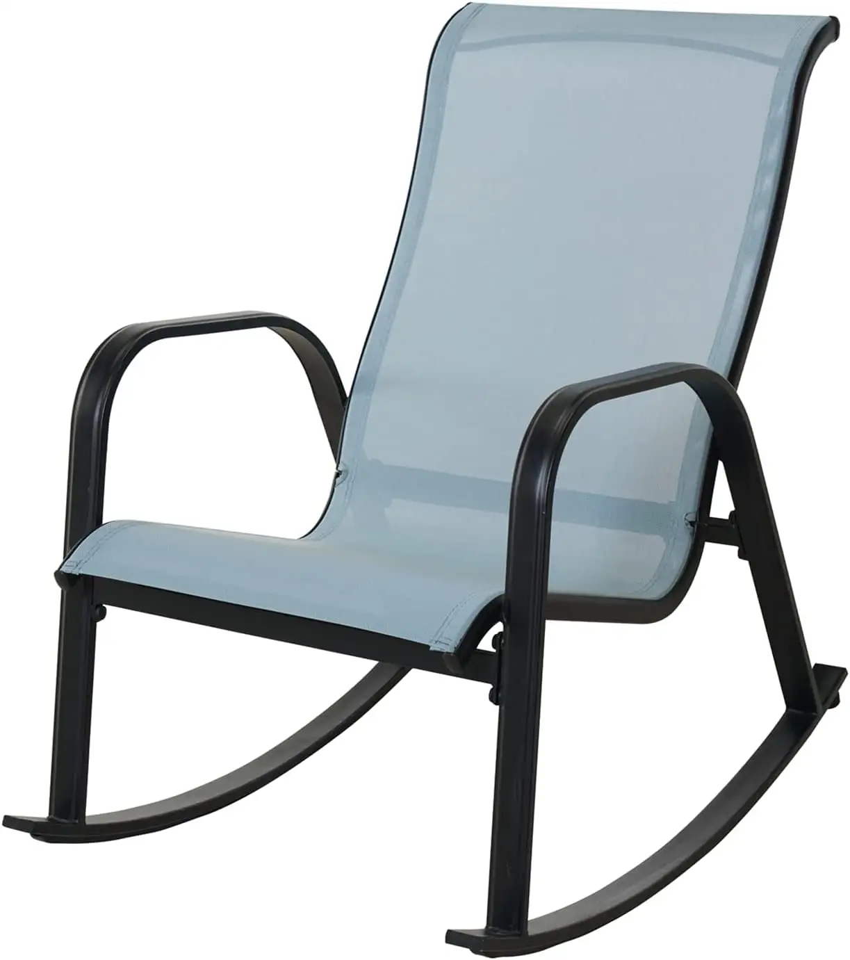 Grand Patio Outdoor Rocking Chair for Porch. All-Weather Rocker Chair for Patio with Steel Frame Sling Textile Lounge Chair for Patio. Balcony. Garden. Backyard. Blue