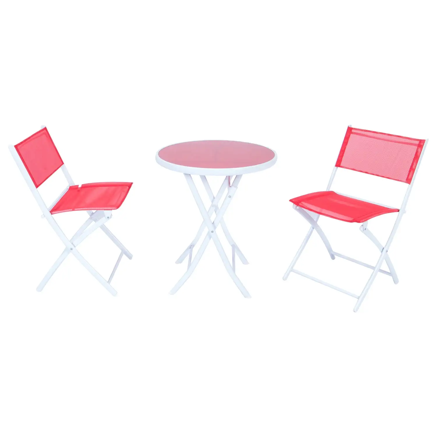 HomeStock Nordic Haven Outdoor Bistro Folding Table Chairs Set