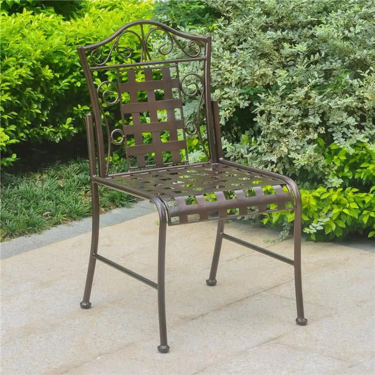 International Caravan Mandalay Iron Patio Bistro Chair. Bronze - Set of 2