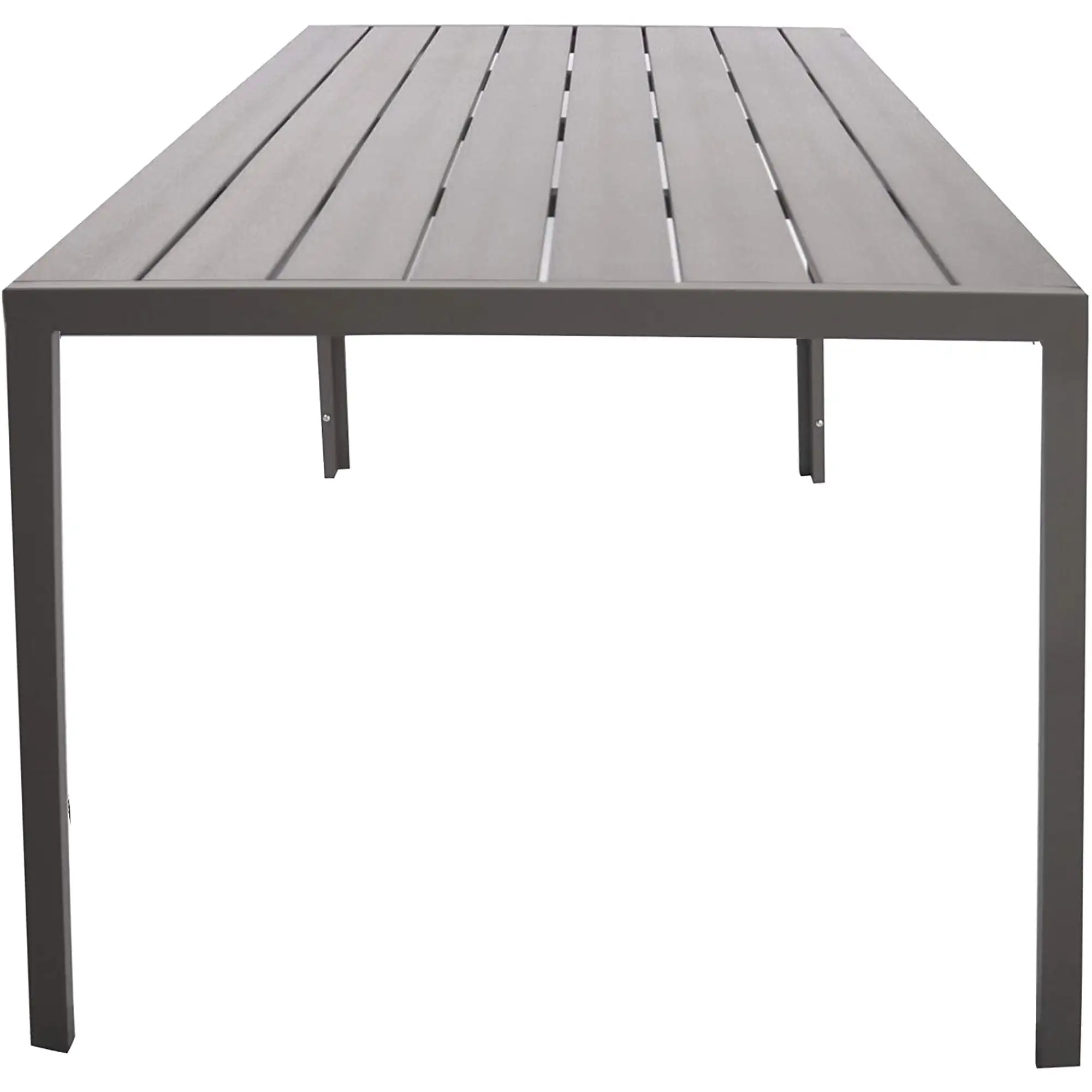 Karmas Product Patio Dining Table Outdoor Metal Table Aluminum Rectangle Tables Heavy Duty Patio Furniture. Gray