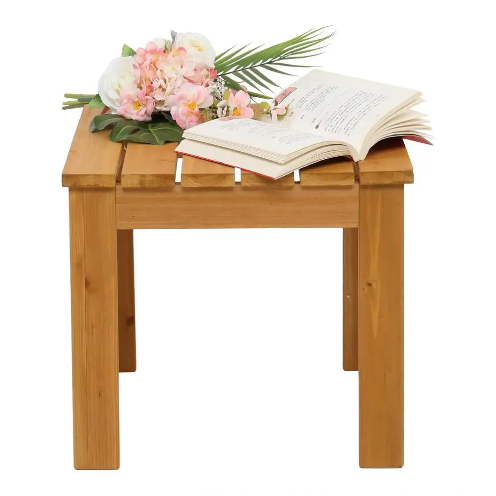 Ktaxon Outdoor Wooden Square Side End Table. Fir Wood Natural