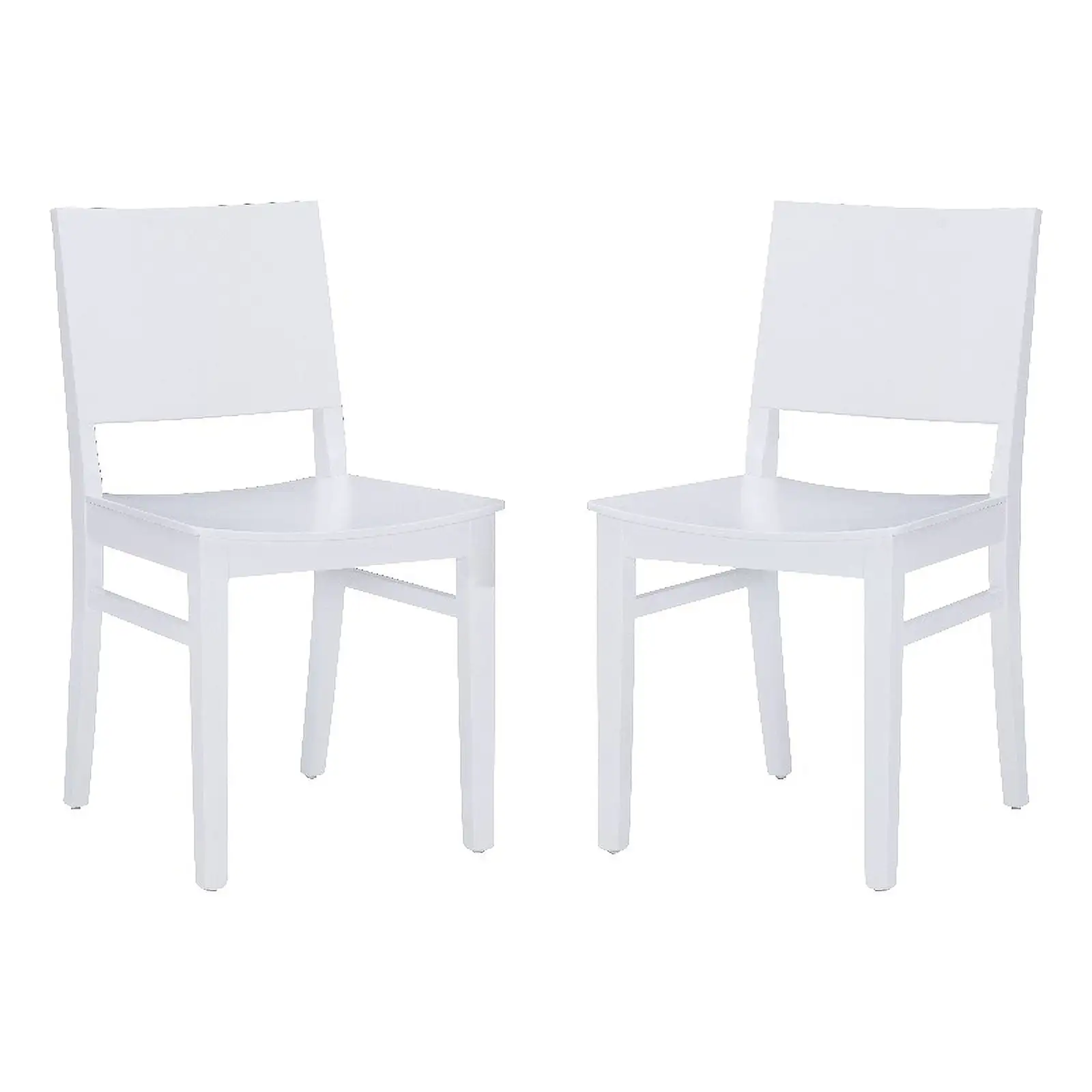 Linon Burke Wood Commercial Grade Set of Two Side Dining Chairs in White