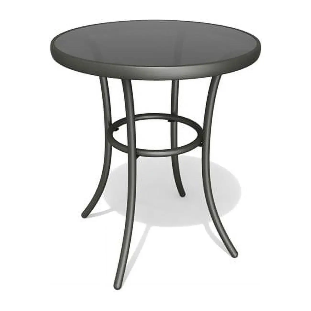 Living Accents 8048413 Round Glass Bistro Table. Black