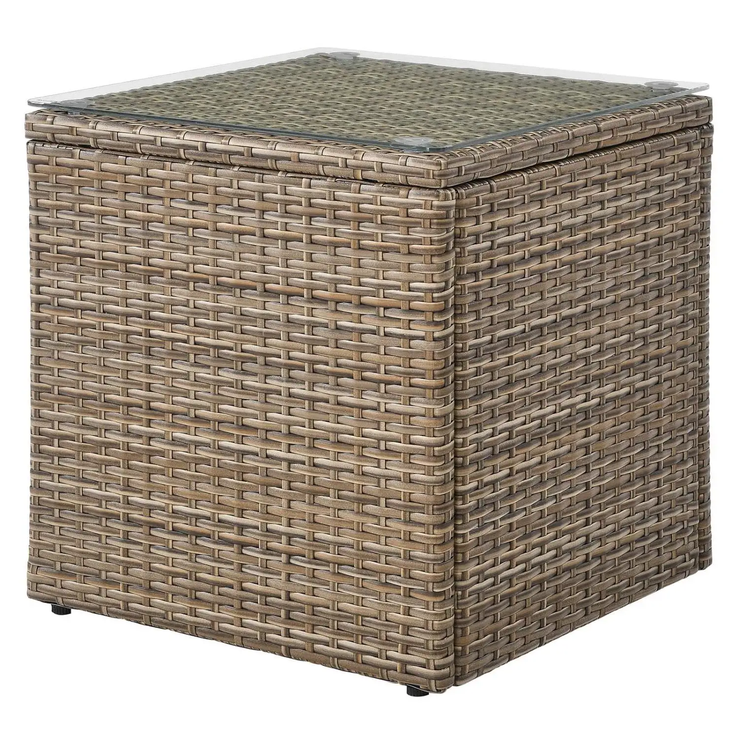 Lounge Coffee Side Table. Brown. Rattan. Wicker. Outdoor Patio Balcony Cafe Bistro Garden Hospitality Restaurant. Modern Contemporary HB34587