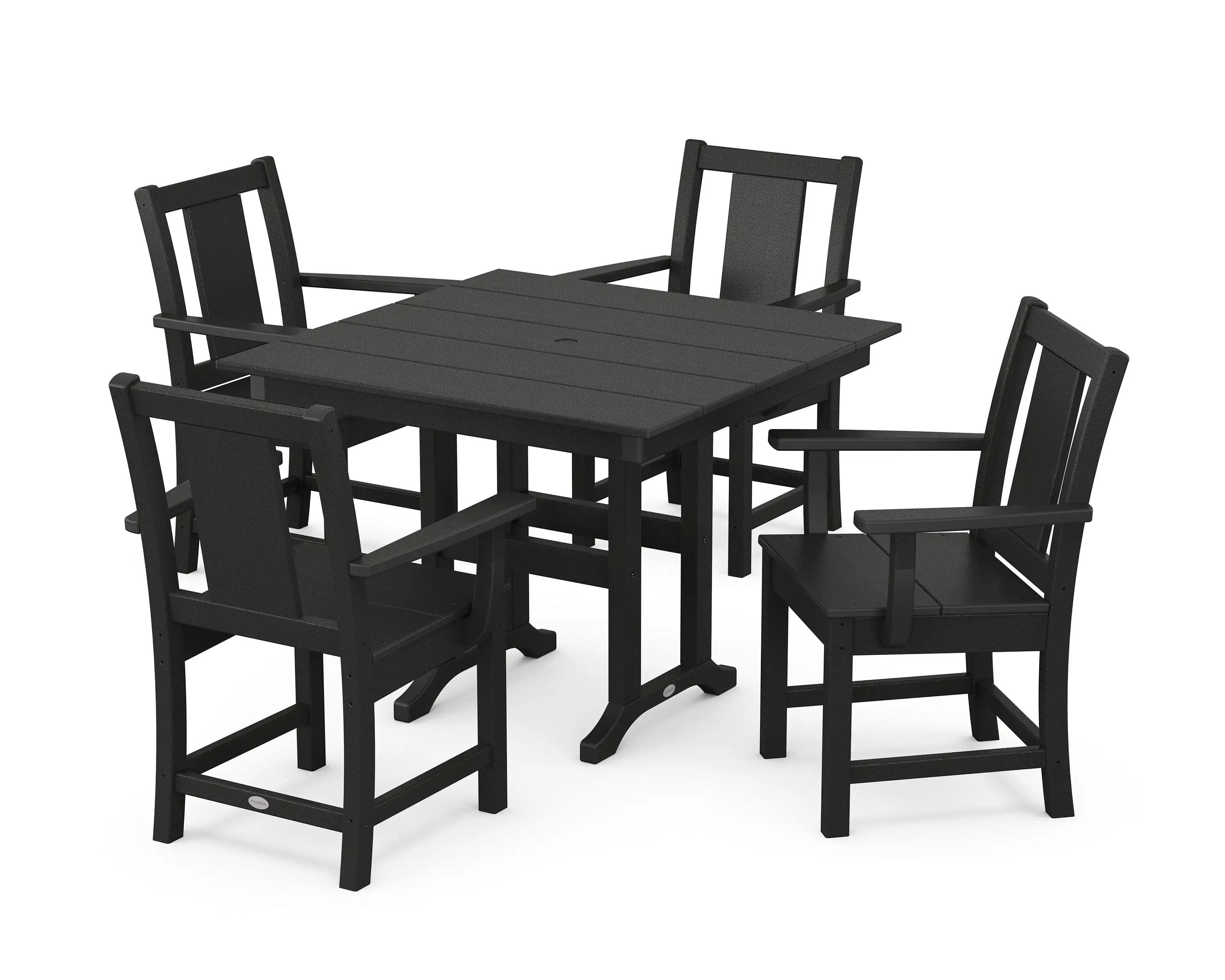 POLYWOOD? Prairie 5-Piece Farmhouse Dining Set in Black