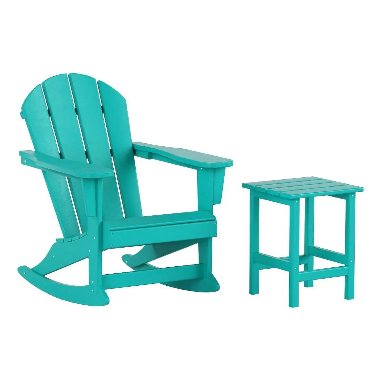 Paradise Outdoor Patio Rocking Chair with Square Side Table Set