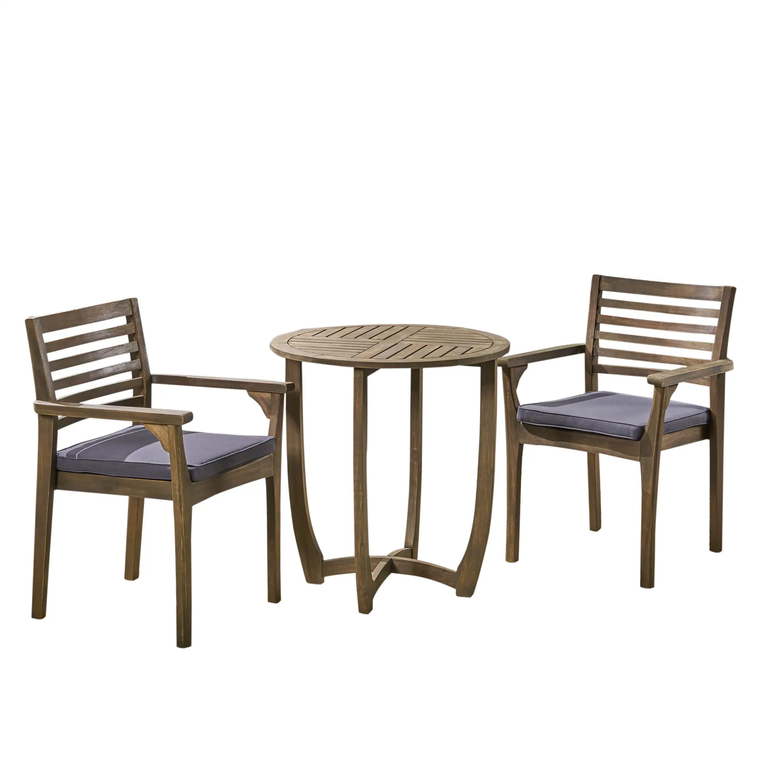 Phoenix Outdoor Acacia Wood 2-Seater Bistro Set with 28 Round Table