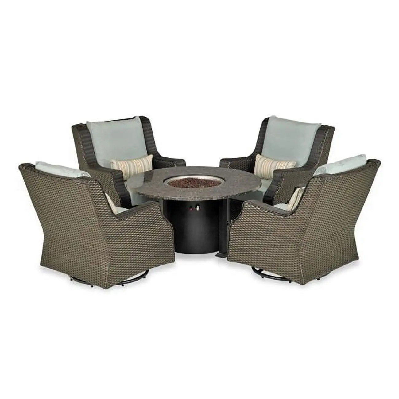 Rome Canvas Spa Platinum Fire Chat Set - 5 Piece