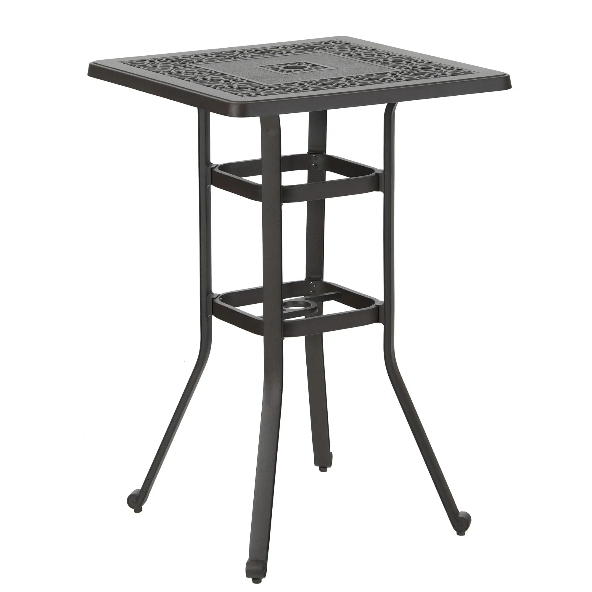 Sophia & William 27.5 Cast Aluminum Patio Bistro Table with 1.97 Umbrella Hole for Garden. Backyard